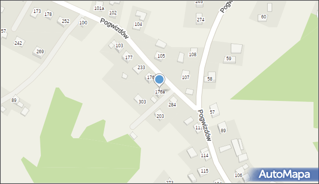 Pogwizdów, Pogwizdów, 176a, mapa Pogwizdów