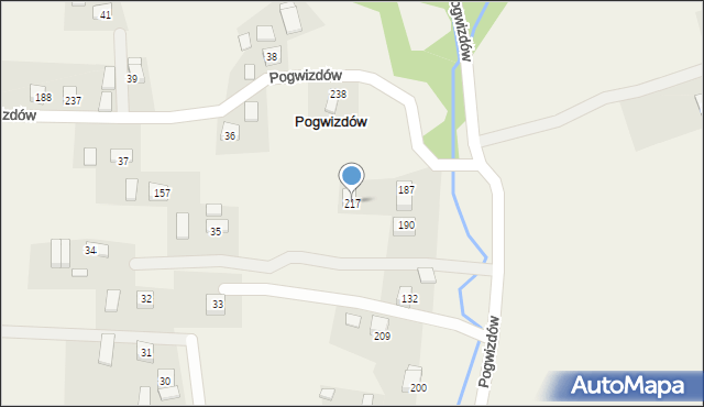 Pogwizdów, Pogwizdów, 217, mapa Pogwizdów