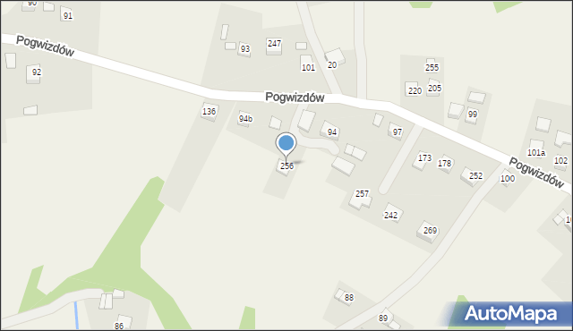 Pogwizdów, Pogwizdów, 256, mapa Pogwizdów