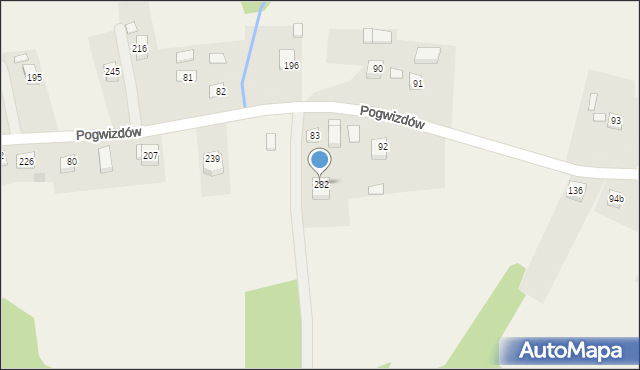 Pogwizdów, Pogwizdów, 282, mapa Pogwizdów