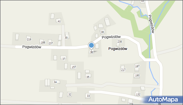 Pogwizdów, Pogwizdów, 36, mapa Pogwizdów