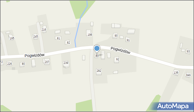 Pogwizdów, Pogwizdów, 83, mapa Pogwizdów