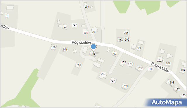 Pogwizdów, Pogwizdów, 94, mapa Pogwizdów