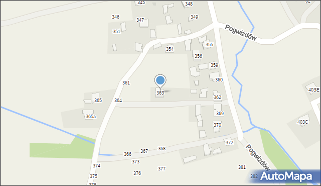 Pogwizdów, Pogwizdów, 363, mapa Pogwizdów