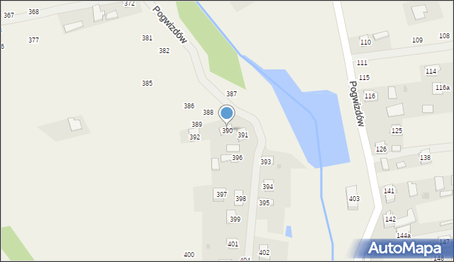 Pogwizdów, Pogwizdów, 390, mapa Pogwizdów