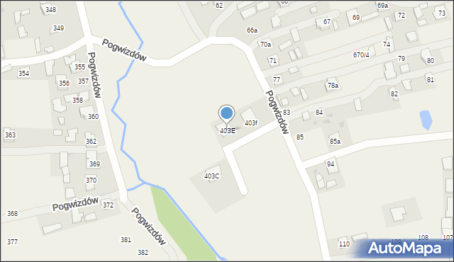 Pogwizdów, Pogwizdów, 403E, mapa Pogwizdów