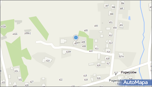 Pogwizdów, Pogwizdów, 407, mapa Pogwizdów