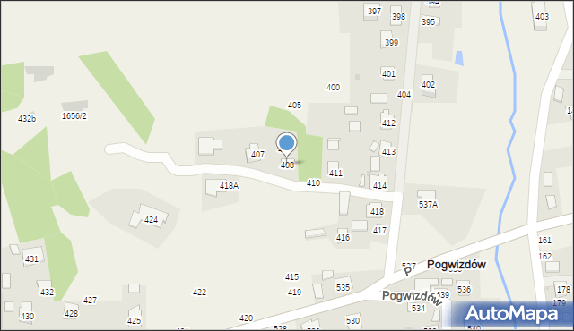 Pogwizdów, Pogwizdów, 408, mapa Pogwizdów