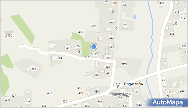 Pogwizdów, Pogwizdów, 411, mapa Pogwizdów