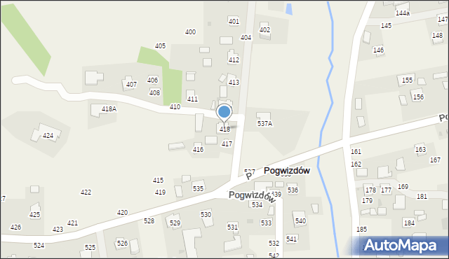 Pogwizdów, Pogwizdów, 418, mapa Pogwizdów