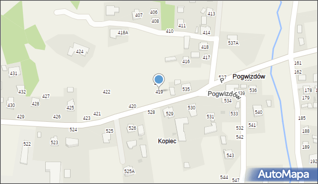 Pogwizdów, Pogwizdów, 419, mapa Pogwizdów