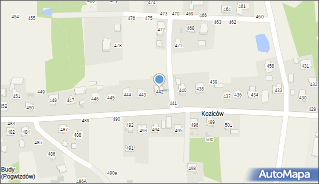 Pogwizdów, Pogwizdów, 442, mapa Pogwizdów