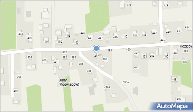 Pogwizdów, Pogwizdów, 487, mapa Pogwizdów