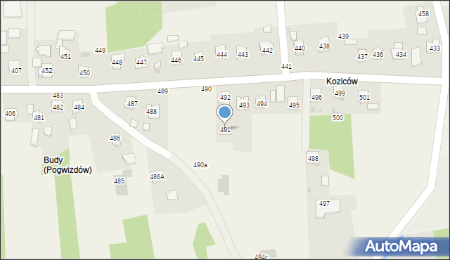 Pogwizdów, Pogwizdów, 491, mapa Pogwizdów