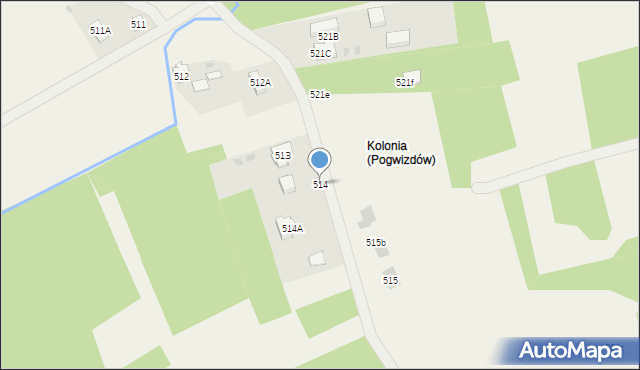 Pogwizdów, Pogwizdów, 514, mapa Pogwizdów