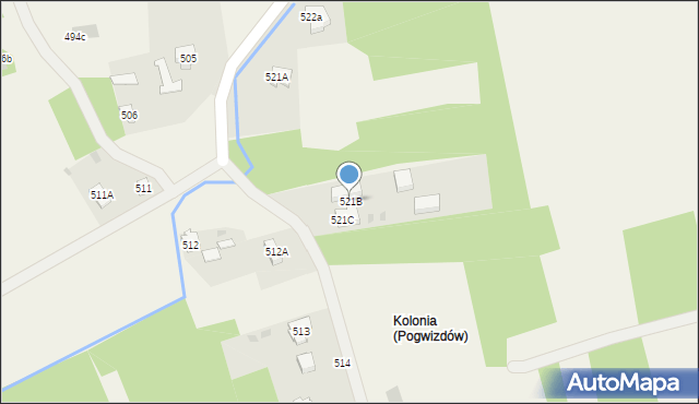 Pogwizdów, Pogwizdów, 521B, mapa Pogwizdów