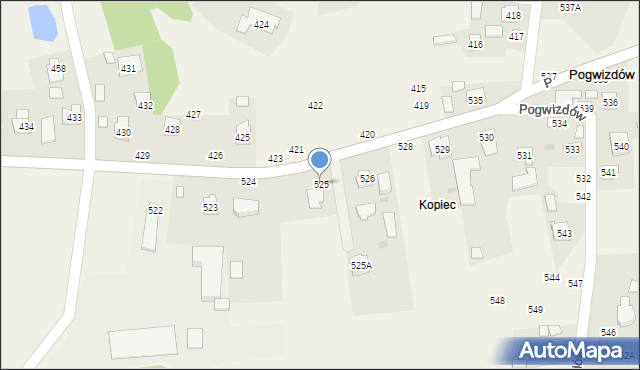 Pogwizdów, Pogwizdów, 525, mapa Pogwizdów