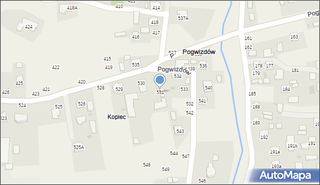 Pogwizdów, Pogwizdów, 531, mapa Pogwizdów