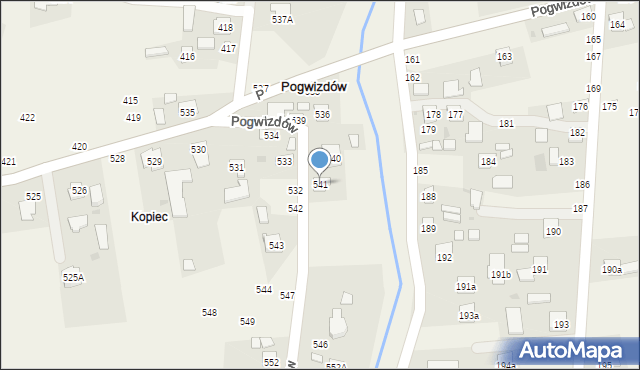 Pogwizdów, Pogwizdów, 541, mapa Pogwizdów