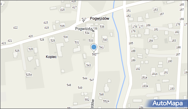 Pogwizdów, Pogwizdów, 542, mapa Pogwizdów