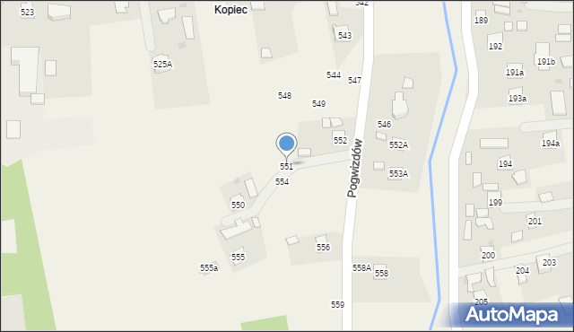 Pogwizdów, Pogwizdów, 551, mapa Pogwizdów