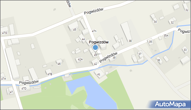 Pogwizdów, Pogwizdów, 43, mapa Pogwizdów