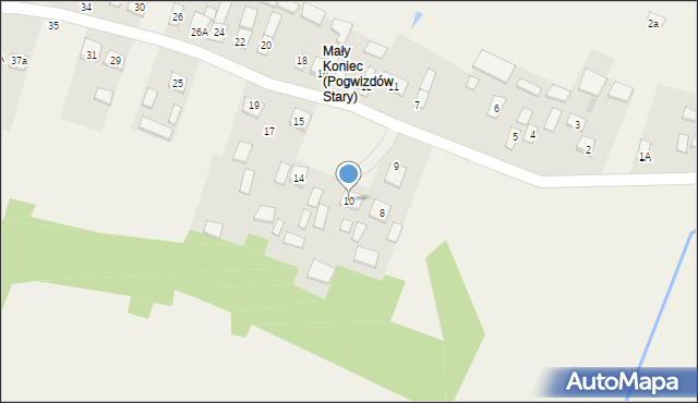 Pogwizdów Stary, Pogwizdów Stary, 10, mapa Pogwizdów Stary