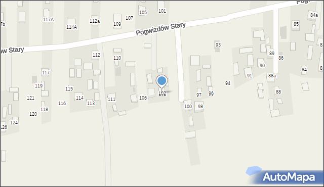 Pogwizdów Stary, Pogwizdów Stary, 102, mapa Pogwizdów Stary