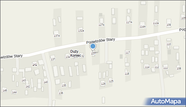 Pogwizdów Stary, Pogwizdów Stary, 127, mapa Pogwizdów Stary