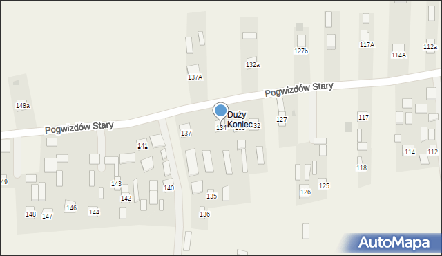 Pogwizdów Stary, Pogwizdów Stary, 134, mapa Pogwizdów Stary