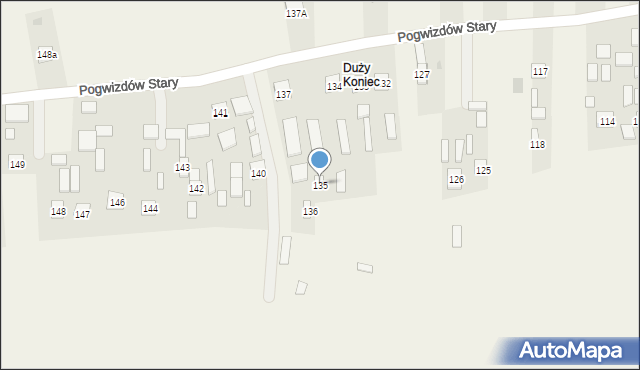 Pogwizdów Stary, Pogwizdów Stary, 135, mapa Pogwizdów Stary