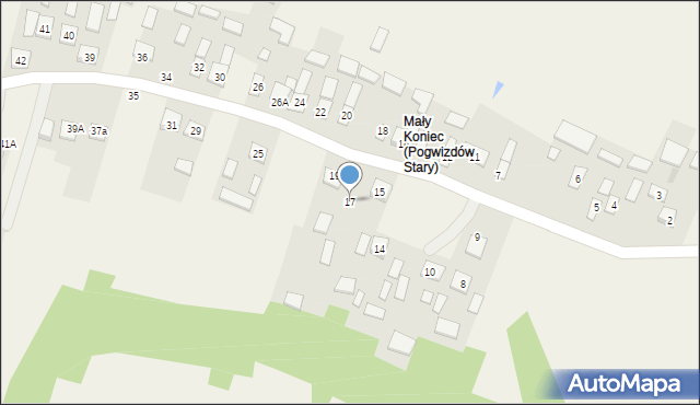 Pogwizdów Stary, Pogwizdów Stary, 17, mapa Pogwizdów Stary