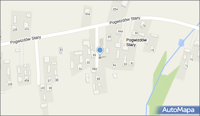 Pogwizdów Stary, Pogwizdów Stary, 86, mapa Pogwizdów Stary