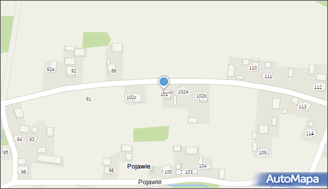 Pojawie, Pojawie, 101, mapa Pojawie