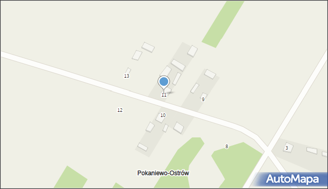 Pokaniewo-Kolonia, Pokaniewo-Kolonia, 11, mapa Pokaniewo-Kolonia