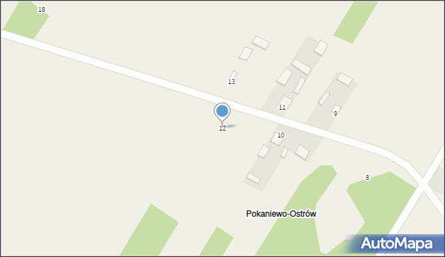 Pokaniewo-Kolonia, Pokaniewo-Kolonia, 12, mapa Pokaniewo-Kolonia