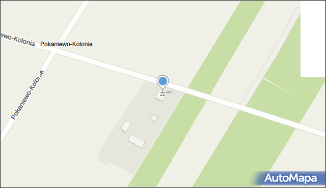 Pokaniewo-Kolonia, Pokaniewo-Kolonia, 22, mapa Pokaniewo-Kolonia