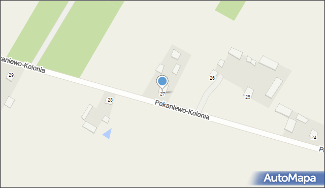 Pokaniewo-Kolonia, Pokaniewo-Kolonia, 27, mapa Pokaniewo-Kolonia