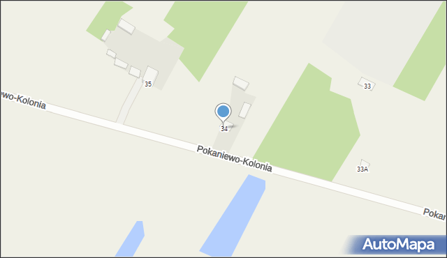 Pokaniewo-Kolonia, Pokaniewo-Kolonia, 34, mapa Pokaniewo-Kolonia