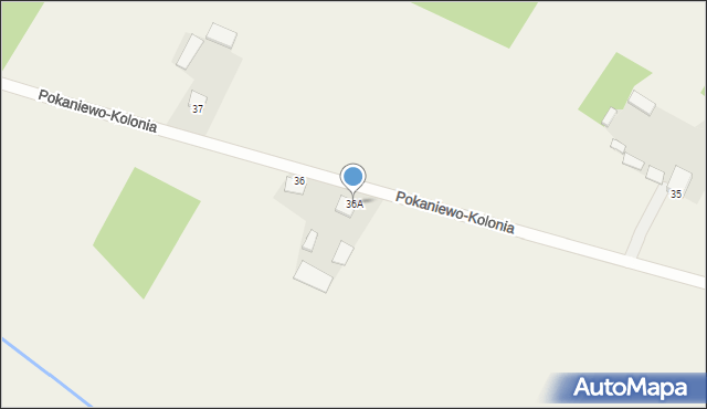 Pokaniewo-Kolonia, Pokaniewo-Kolonia, 36A, mapa Pokaniewo-Kolonia