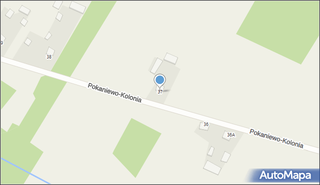 Pokaniewo-Kolonia, Pokaniewo-Kolonia, 37, mapa Pokaniewo-Kolonia