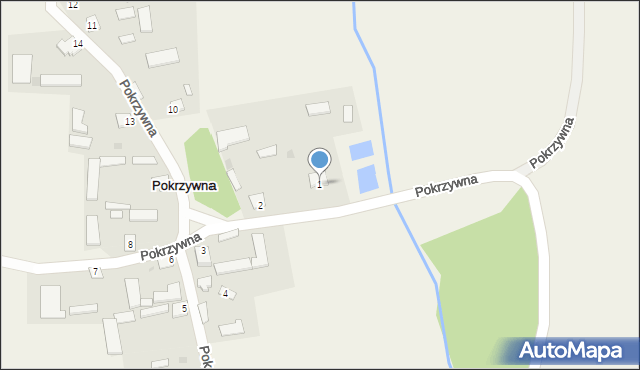 Pokrzywna, Pokrzywna, 1, mapa Pokrzywna