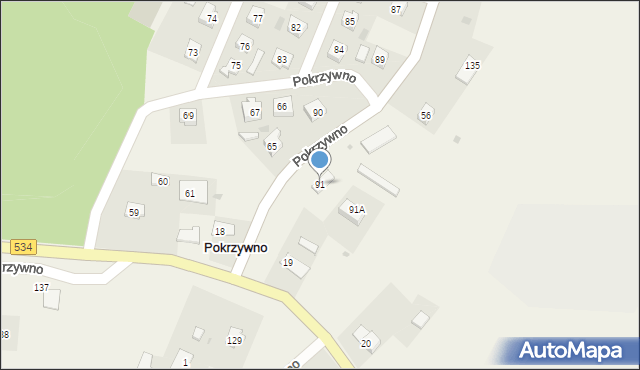 Pokrzywno, Pokrzywno, 91, mapa Pokrzywno