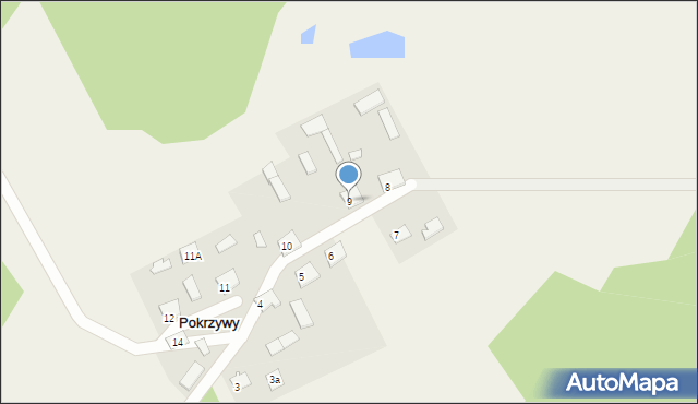 Pokrzywy, Pokrzywy, 9, mapa Pokrzywy