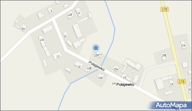 Połajewko, Połajewko, 12A, mapa Połajewko