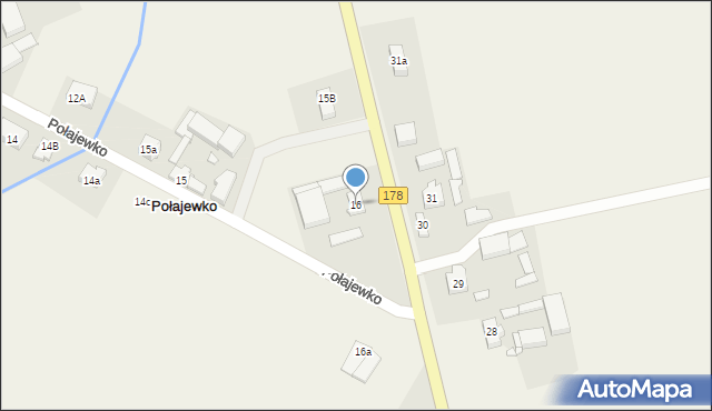 Połajewko, Połajewko, 16, mapa Połajewko