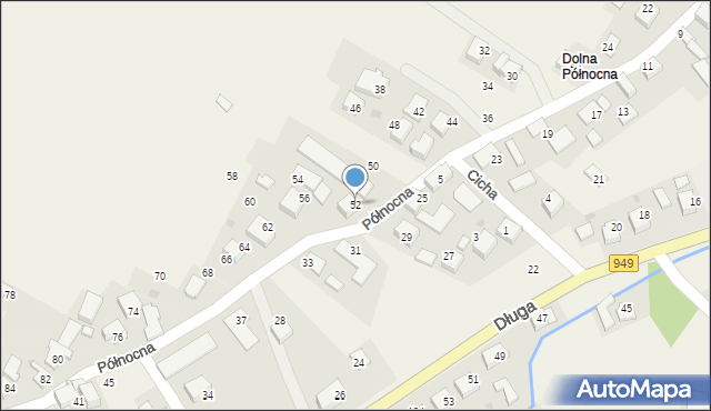 Polanka Wielka, Północna, 52, mapa Polanka Wielka