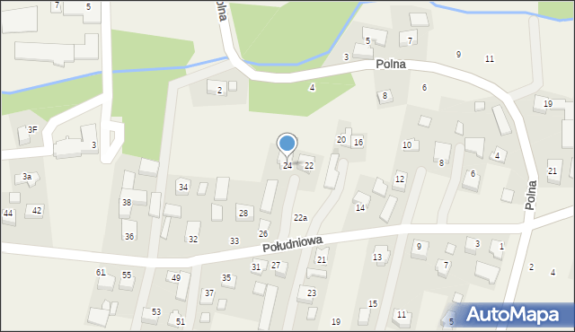 Polanka Wielka, Południowa, 24, mapa Polanka Wielka