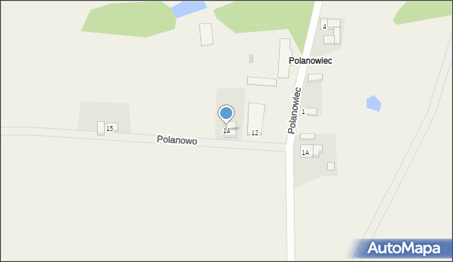 Polanowo, Polanowiec, 14, mapa Polanowo