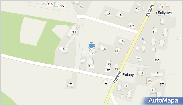 Polany, Polany, 12, mapa Polany